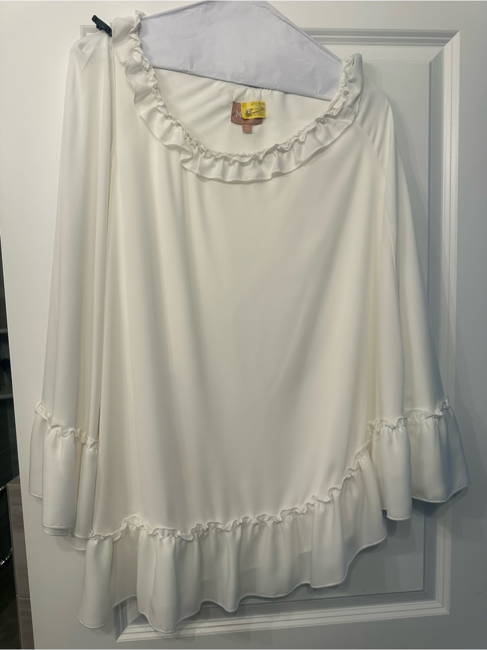 Show Me Your MuMu White One-Shoulder Ruffle Tunic